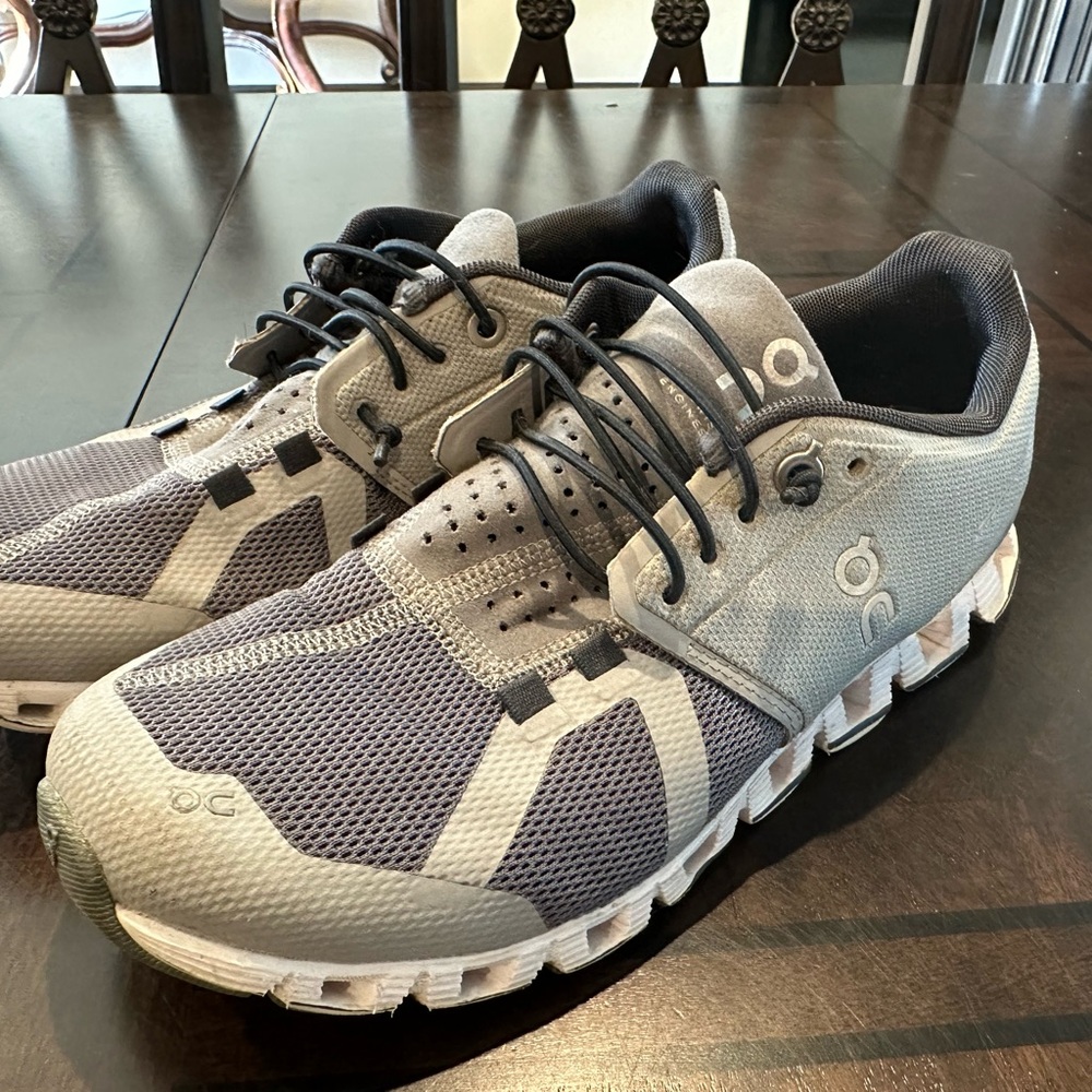 On Cloud Running  Gray and Black Athletic Shoes